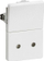 Prizë muri LK Fuga Single Socket Outlet, 2p 10A, me çelës, e bardhë