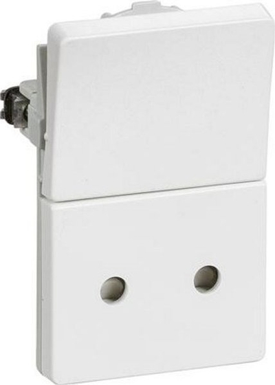 Prizë muri LK Fuga Single Socket Outlet, 2p 10A, me çelës, e bardhë