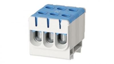 Bllok lidhës në shinë ZGX Gep‑00055, 3x50 mm², për Cu Al, blu