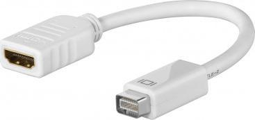 Adapter Goobay Mini DVI në HDMI, kabëll i shkurtër, i bardhë