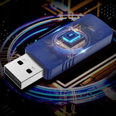 Адаптер УСБ ВиФи Блутут, 1300Mbps, Двојна лента 2.4GHz 5GHz, црн