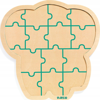 Puzzle druri Djeco Puzzlo Elephant, 14 copa, për kalamaj 3+, shumëngjyrësh