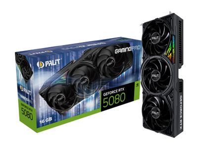Kartë grafike Palit GeForce RTX 5080 GamingPro, 16GB GDDR7, ARGB