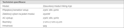 Prizë modulare Viking A30S, modul soket, e bardhë