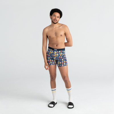 Boksera për meshkuj Saxx Vibe, modern fit, material i frymëmarrshëm, blu shumëngjyrësh