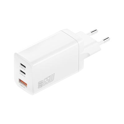 Karikues muri 4smarts PDPlug Trio 540402, 65W GaN, 2x USB-C 1x USB-A, i bardhë
