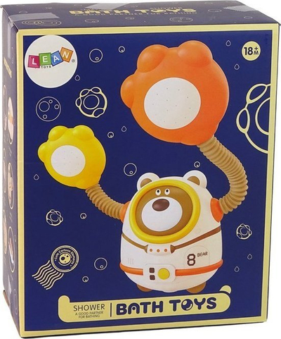 Lodër uji për banjo LeanToys Bear Astronaut, me dush, me bateri, shumëngjyrëshe