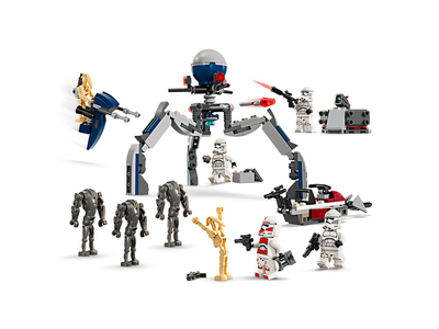 Set LEGO Star Wars Clone Army Trooper & Battle Droid Battle Pack 75372, 215 pjesë, për fëmijë 7+