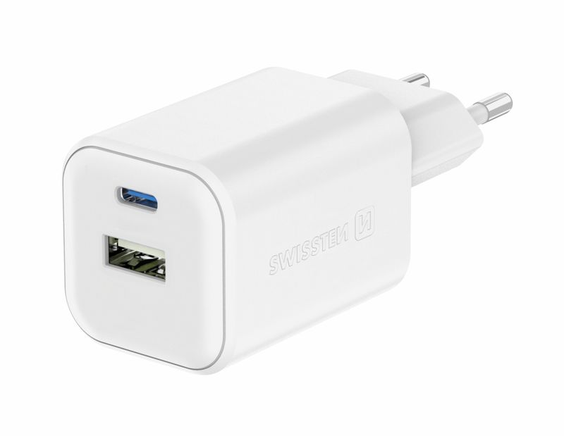 Karikues SWWISTEN GaN, 1x USB-C, 45W PD + 1x USB-A 18W QC, i bardhë