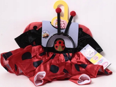Set veshje për kukulla ZAPF CREATION Dolly Moda Ladybug, për kukulla 39-46cm, fustan dhe pantallona, shumëngjyrëshe