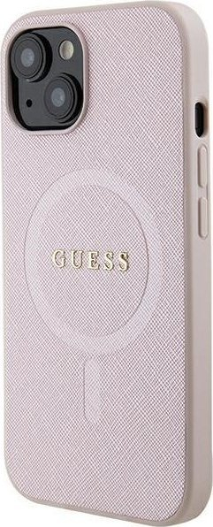 Këllëf telefoni Guess GUHMP15MPSAHMCP, iPhone 15 Plus 14 Plus 6.7", Saffiano, MagSafe, rozë