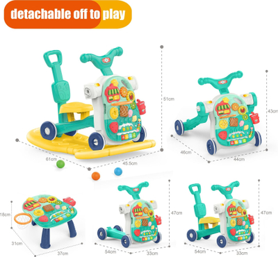 Eciatore multifunksional Woopie Baby 5 në 1, tavolinë loje, 12m+, blu