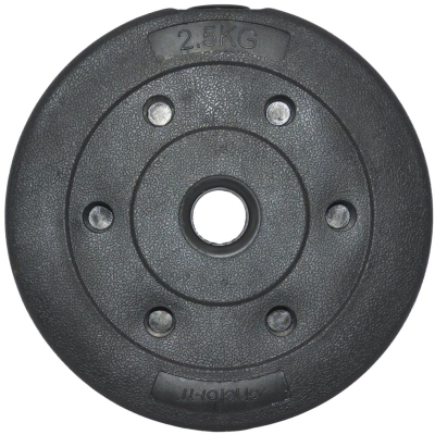 Disk peshe EB Fit 2.5 kg, beton, diametër 28 mm, i zi