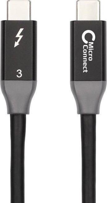 Kabllo Thunderbolt 3 Microconnect TB3020, 2 m, 20 Gbit/s, ngjyrë e zezë
