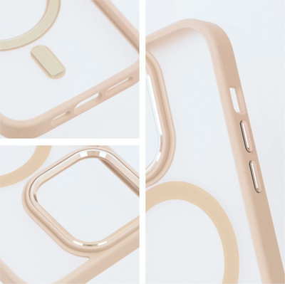 Maskë silikoni MagSafe për iPhone 15 Plus, transparente rozë