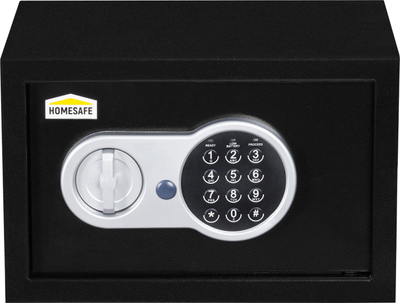 Kasafortë elektronike Homesafe HV17E, 17x23x17cm, me tastierë me numra, ngjyrë e zezë karbon