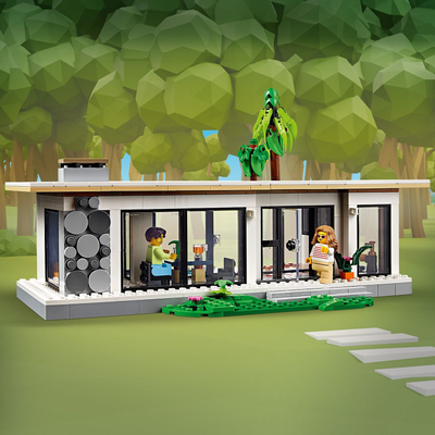 Set ndërtimi LEGO Shpi Moderne, 3 në 1, me minifigura, shumëngjyrësh