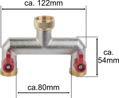 Ndajës uji për rubinet 2-Way, bronz i veshur me nikel, 3/4"