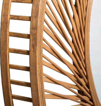 Pasqyrë muri spiral, bambu, 72 cm, natyrale