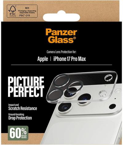 Mbrojtës lente PanzerGlass PicturePerfect për iPhone 17 Pro Max, xham mbrojtës, transparent