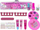 Set make-up për kalamaj Leantoys, llak thonjsh, paletë hijesh sysh, rozë