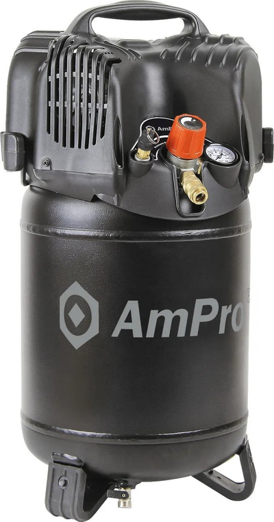 Kompresor me piston AmPro Siltek 50V, 1.3Hp, 8 bar, depozitë 50L, i zi