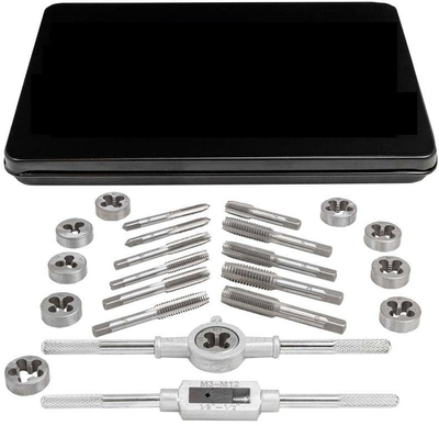 Set filiera dhe çelësa JBC JBC M024 2, standarde UNC UNF NPT, kuti metalike