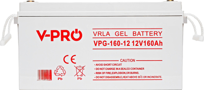 Bateri xhel Vpro VPG-160-12, 12V, 160Ah, e bardhë