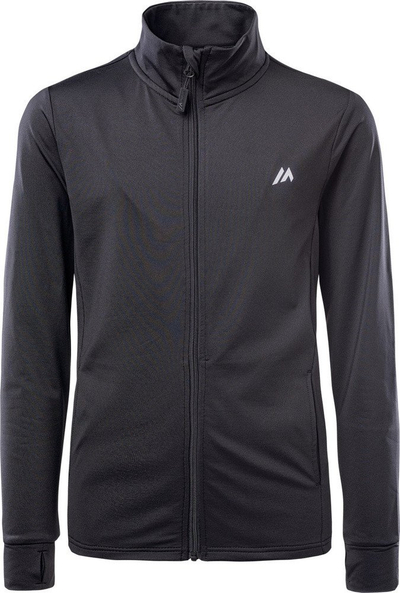 Bluzë sportive për kalamoj Martes Lucito Jr Essentials, microfleece, me zinxhir komplet, e zezë