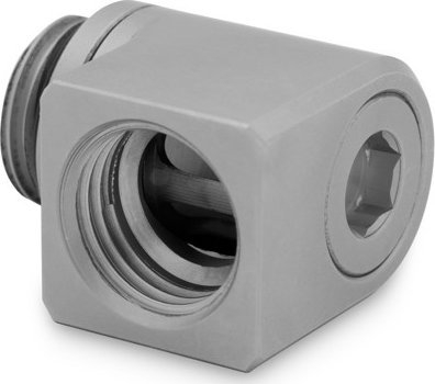 Adapter ftohje EK Water Blocks EK-Torque Micro 90°, G1/4 mashkull në G1/4 femër, që rrotullohet, Satin Titanium