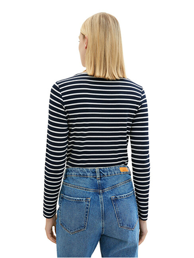 Bluzё Tom Tailor Regular Fit, bardhё/zezё