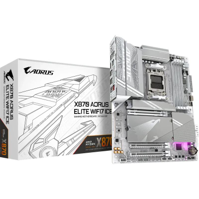 Pllakë amë Gigabyte X870 Aorus Elite Wifi7 Ice, DDR5, ATX, gri