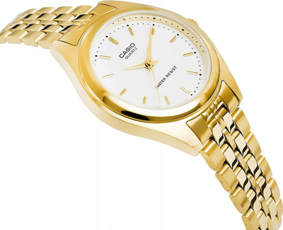 Orë gocash Casio LTP-1129N-7ARDF, çelik inox, 3 ATM kundra ujit, ngjyrë ari