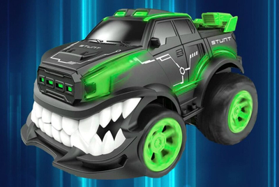 Lodër makinë me telekomandë Ciuciubabka Angry Stunt Car, rrotullim 360°, drita LED, e zezë e kuqe