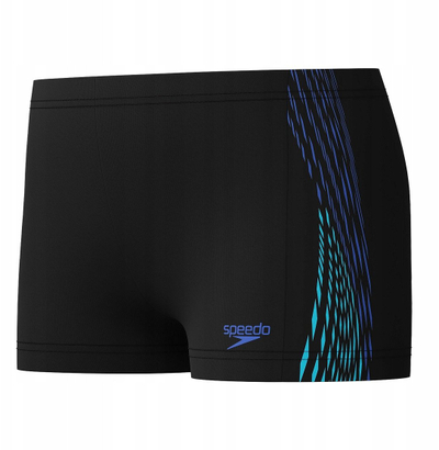 Rroba banje për çuna Speedo Boys Plastisol Placement Aquashort, Enduraflex, e zezë me blu