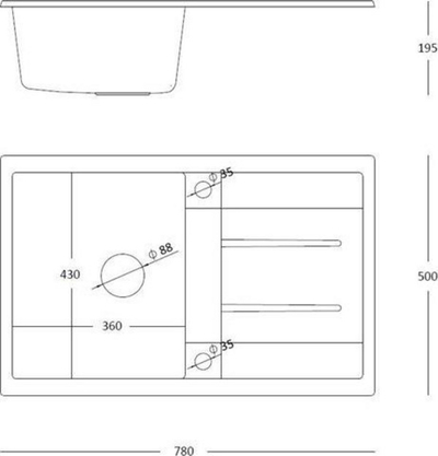 Lavaman graniti Quadron Morgan 111, i zi/ mat/ i artë