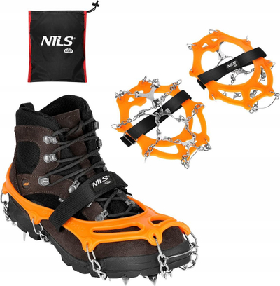 Crampona për këpucë Nils Camp NC1717, 12 dhëmbë, madhësia L, portokalli