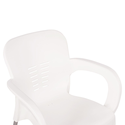 Karrige PP KareK me këmbë alumini 59×58×81 cm (HM5592.01), bardhë