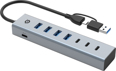 Hub USB Conceptronic HUBBIES20GP, 7 porta USB 3.0, 5Gbps, gri