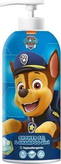 Xhel dushi dhe shampo për kalamaj Paw Patrol Chase 2 në 1, me aromë bubble gum, 1000 ml