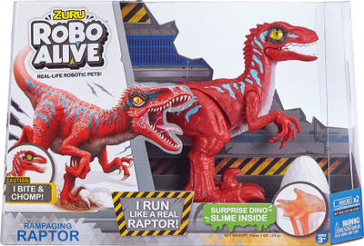 Lodër robotike Zuru Robo Alive Rampaging Raptor, dinosaurus me slime, i kuq