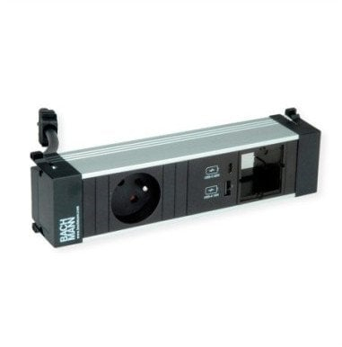Prizë shumëfishe Bachmann Power Frame S, 1x UTE, USB A dhe USB C 22W, 0.2m, e zezë