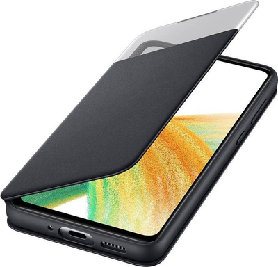 Kapak telefoni Samsung Smart S View Wallet, për Galaxy A33 5G, me xhep për kartë, i zi