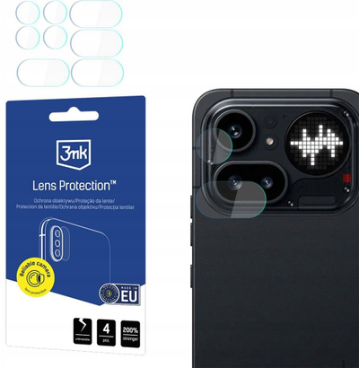 Заштита за камера 3MK Lens Protection за Nothing Phone 4a, хибридно стакло, 4 парчиња, проѕирно
