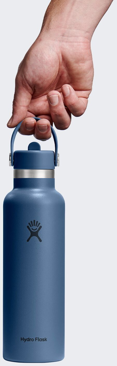 Shishe uji Hydro Flask Standard Flex Straw 21oz 621ml, inox, blu e errët
