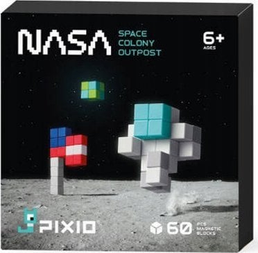 Set ndërtimi PIXIO NASA Colonial Base, 60 kuba magnetikë, shume ngjyra