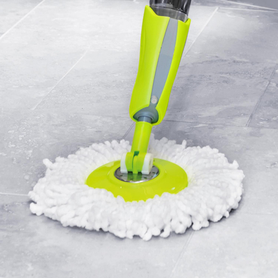 Refil rrumbullak për mop GreenBlue GB831, mikrofibër, për mop me spruco GB830, jeshil e bardhë