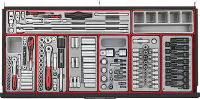 Karrocë veglash Teng Tools TCMM1004NBK1, 1004 pjesë, 8 sirtarë, e zezë
