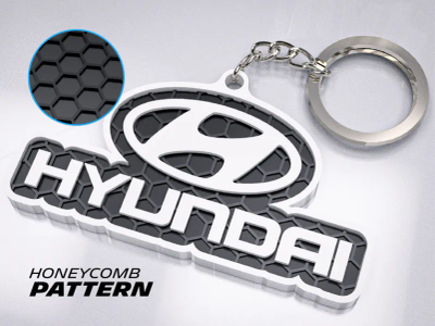 Varëse për çelësa Eterra Hyundai v2, e zezë/bardhë