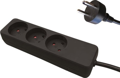 Zgjatës elektrik Garbot 24155129-2, 3 dalje AC, 2 m, i zi